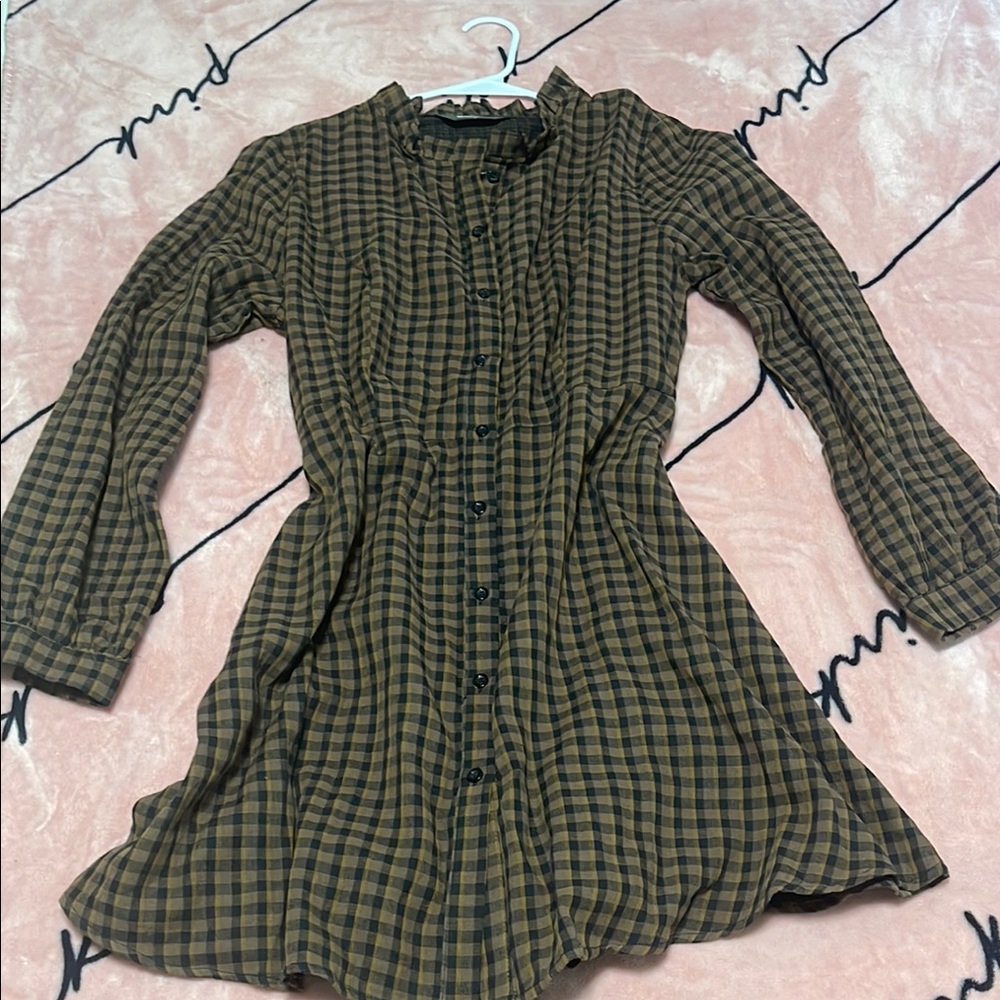 Allegra K Plaid L Dress - Brown and Black NWOT